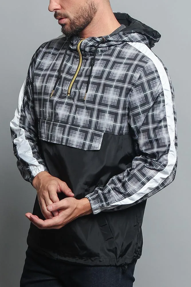 Plaid Anorak Windbreaker Jacket