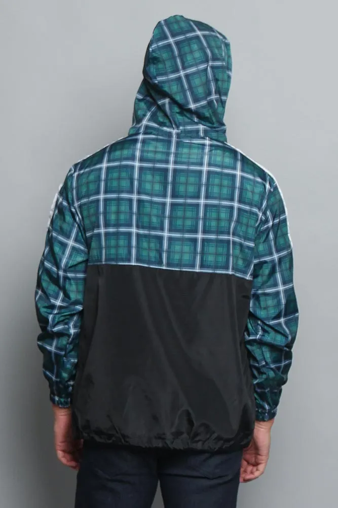 Plaid Anorak Windbreaker Jacket