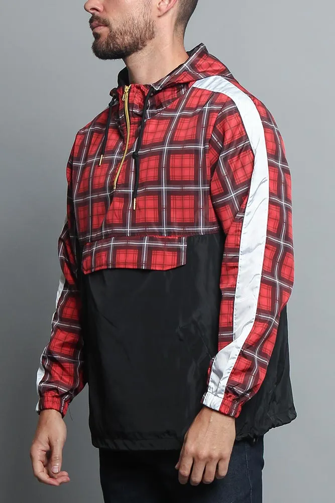 Plaid Anorak Windbreaker Jacket