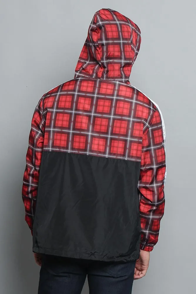 Plaid Anorak Windbreaker Jacket