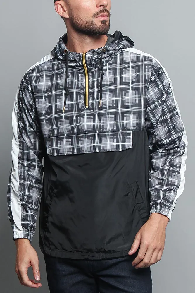 Plaid Anorak Windbreaker Jacket