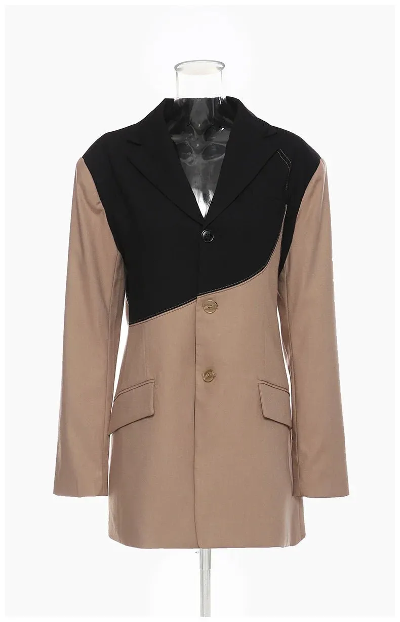 Pre Order:  Contoured Splice Notched Collar Blazer