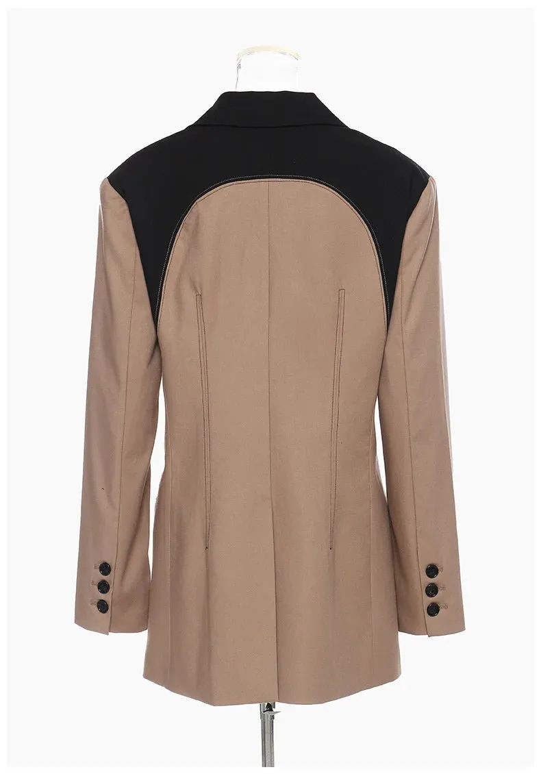 Pre Order:  Contoured Splice Notched Collar Blazer