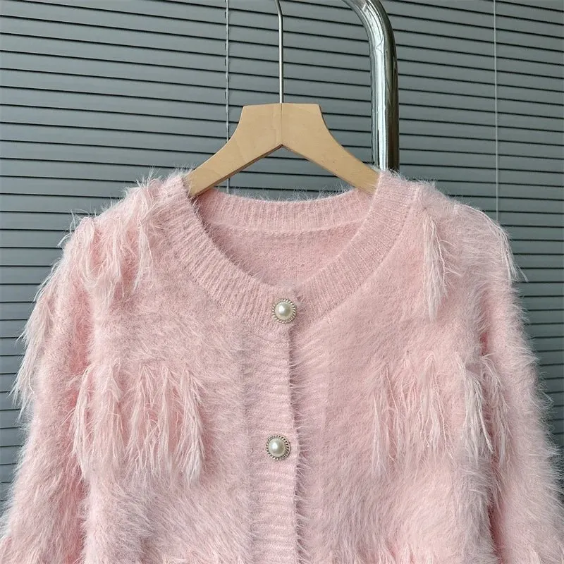 Pre Order:  Faux Mink Velvet Knit Jacket