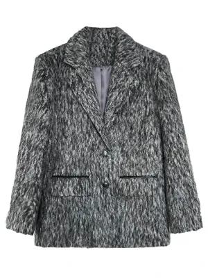 Pre Order:  Woolen Notched Collar Winter Blazer