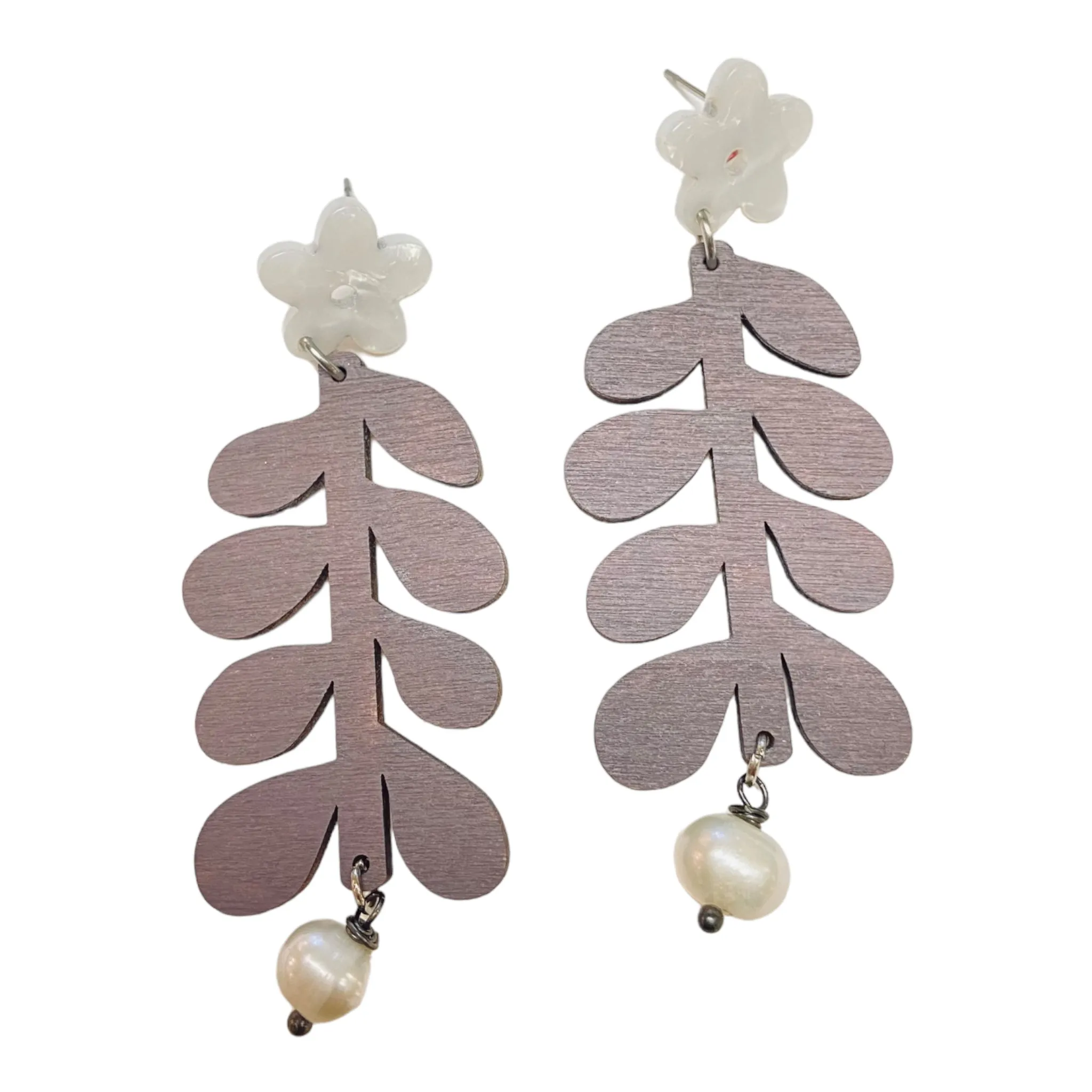 Purple Plant Earrings