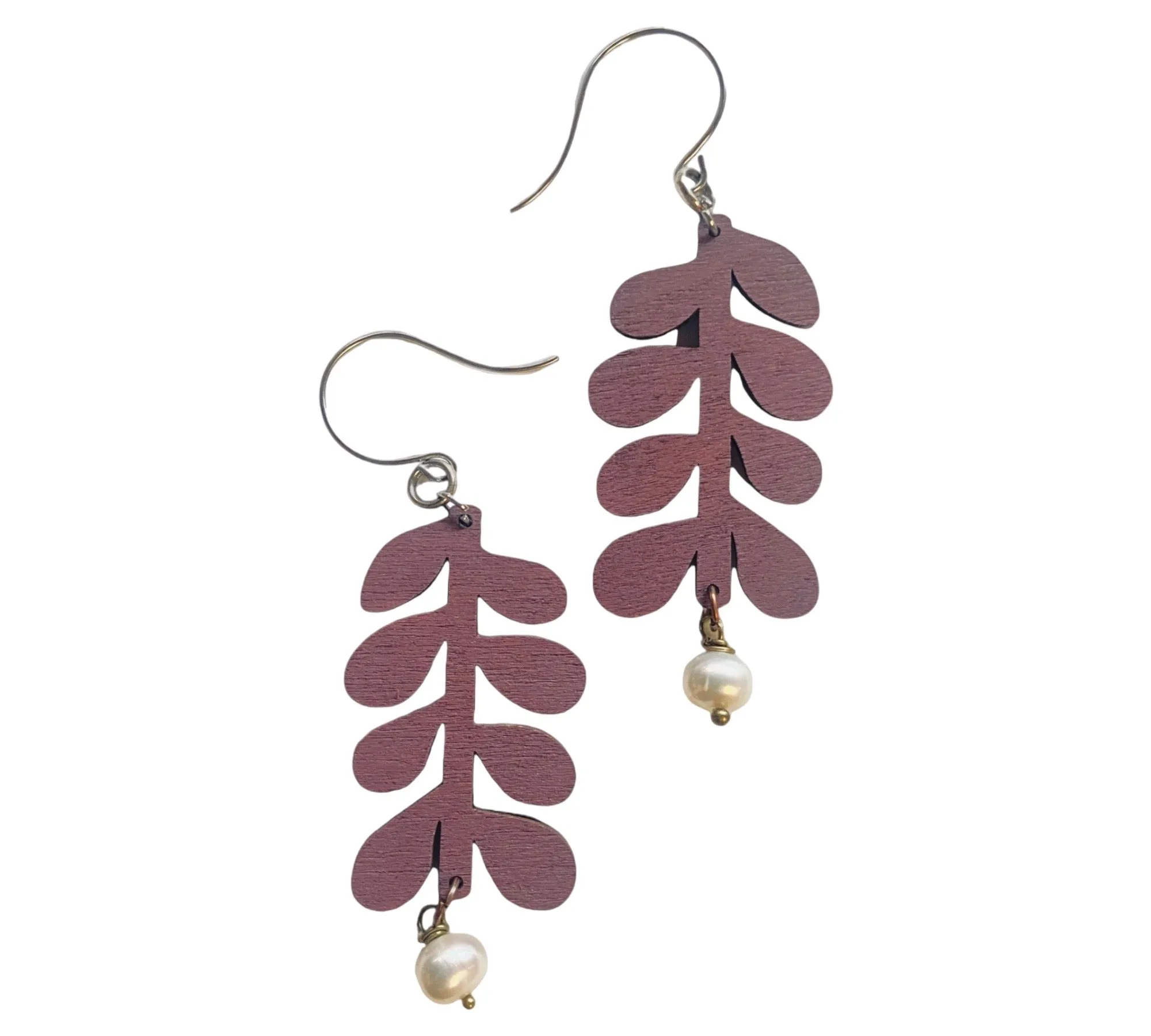 Purple Plant Earrings