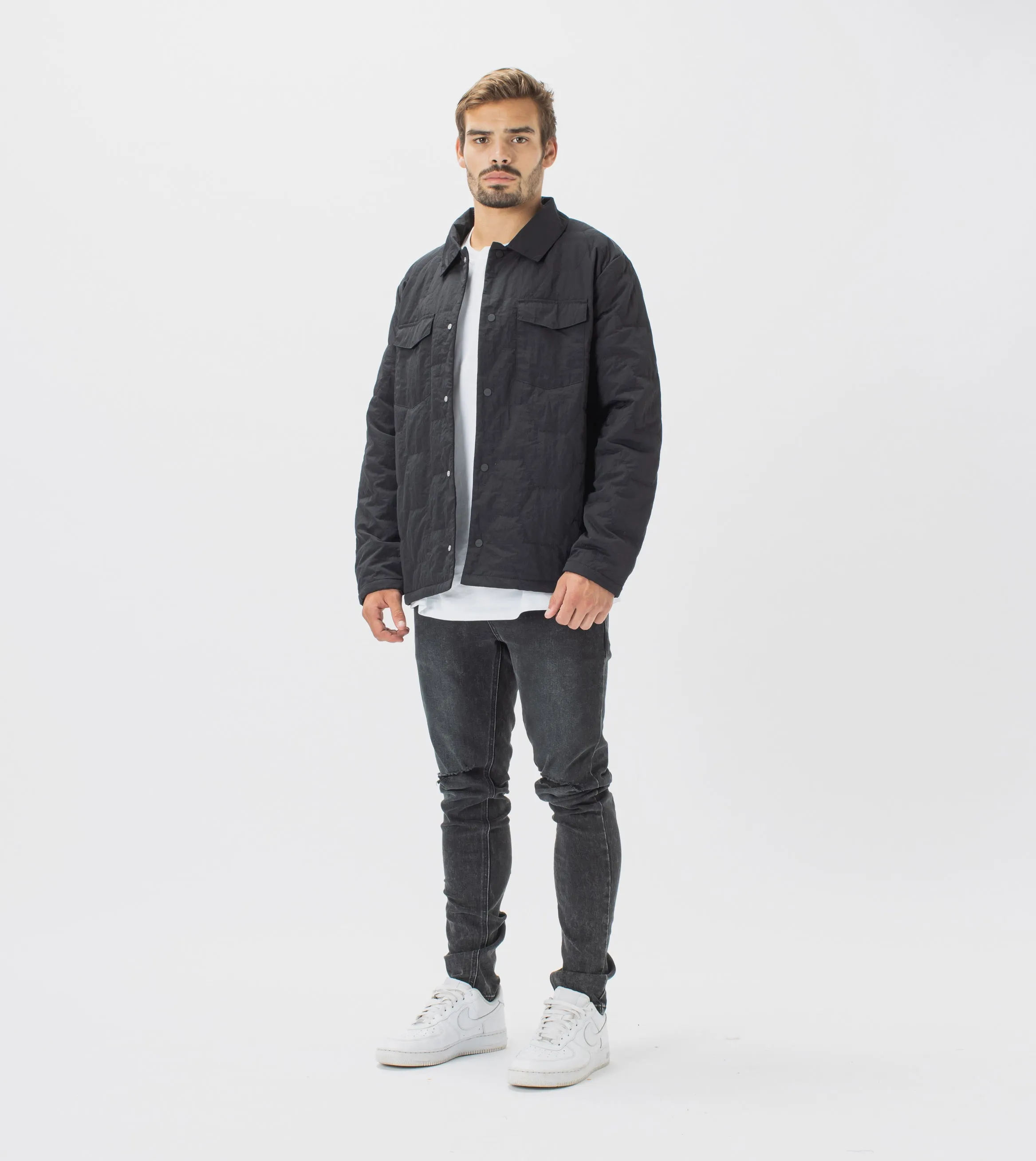 Quilt Shell Jacket Black