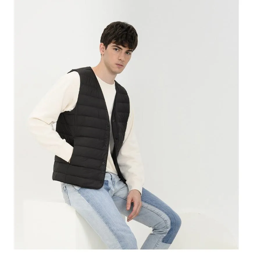 Quilted Lightweight V Neck Down Jacket Vest