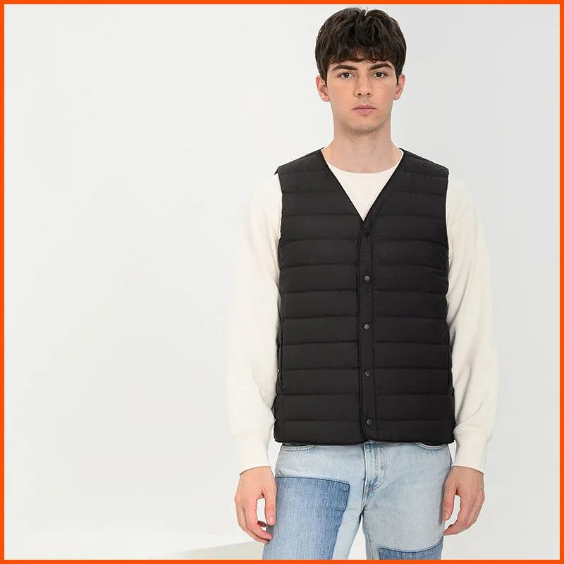 Quilted Lightweight V Neck Down Jacket Vest