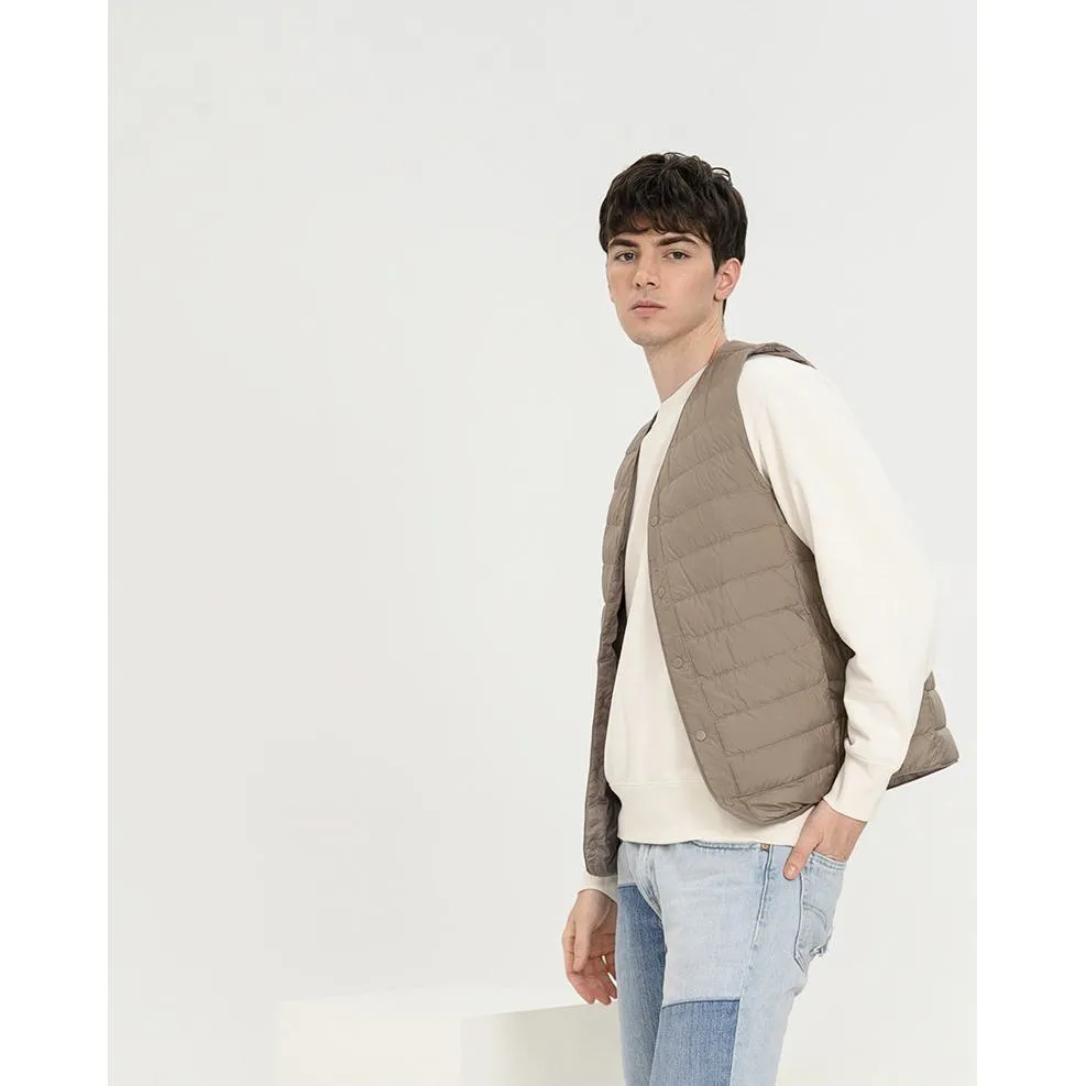 Quilted Lightweight V Neck Down Jacket Vest