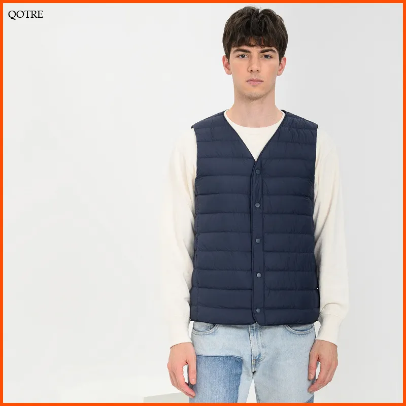 Quilted Lightweight V Neck Down Jacket Vest