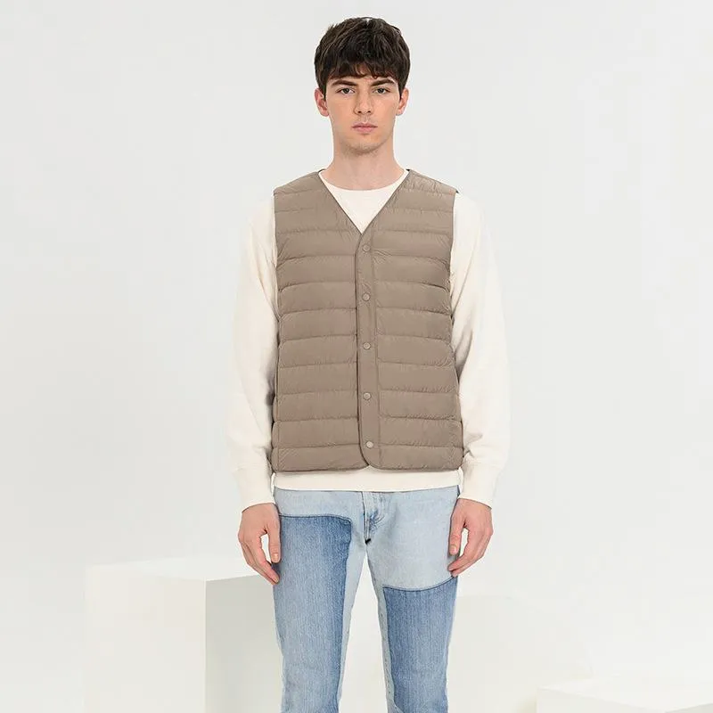 Quilted Lightweight V Neck Down Jacket Vest