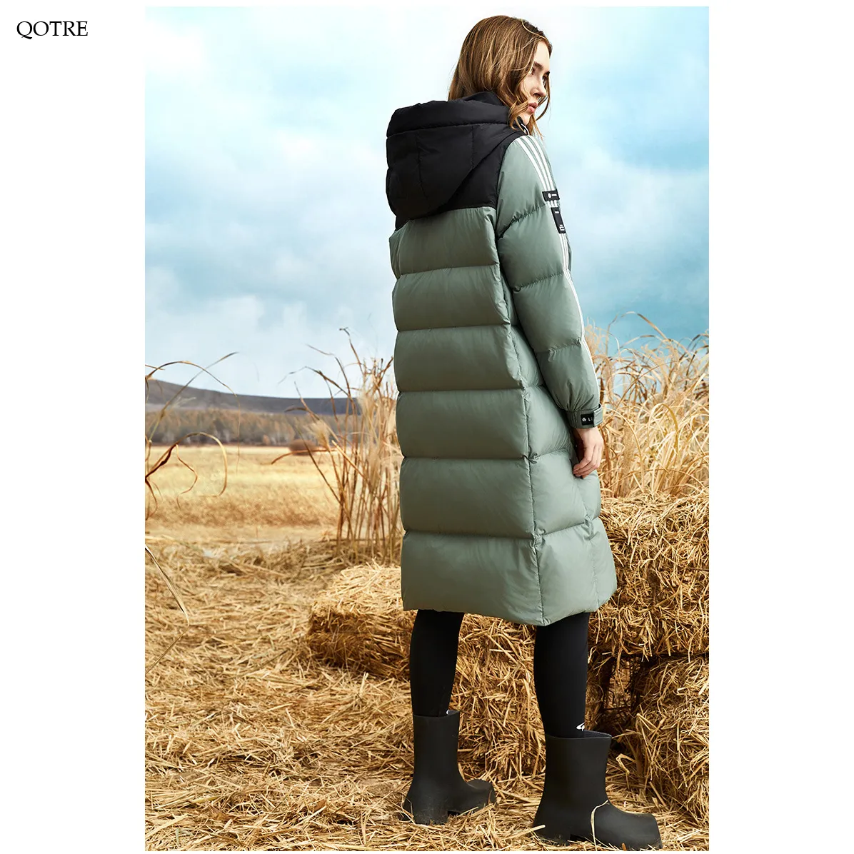 Quilted Puffa Thickened Calf-Length Down Coat