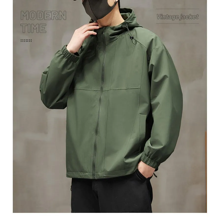 Raincoat Windproof Hooded Insulated Windbreaker