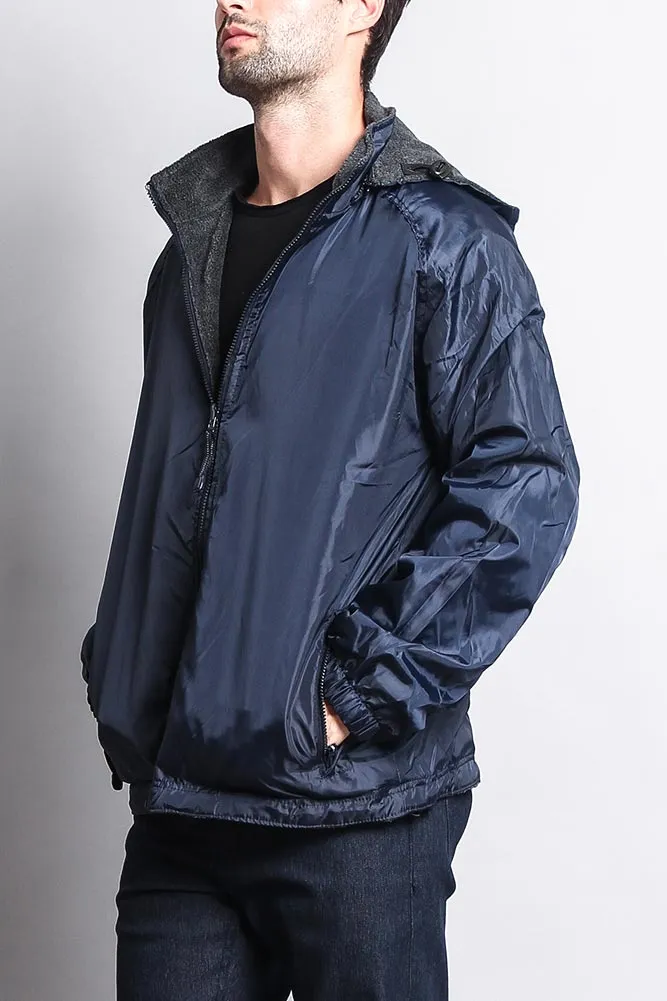 Reversible Windbreaker Hooded Jacket