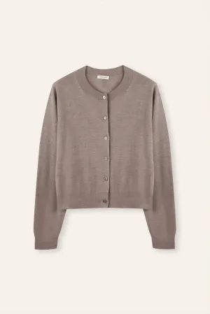SARAH silk-blended cardigan (Walnut)