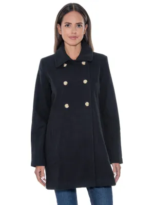 Sebby Collection Double Breasted Military Walking Coat