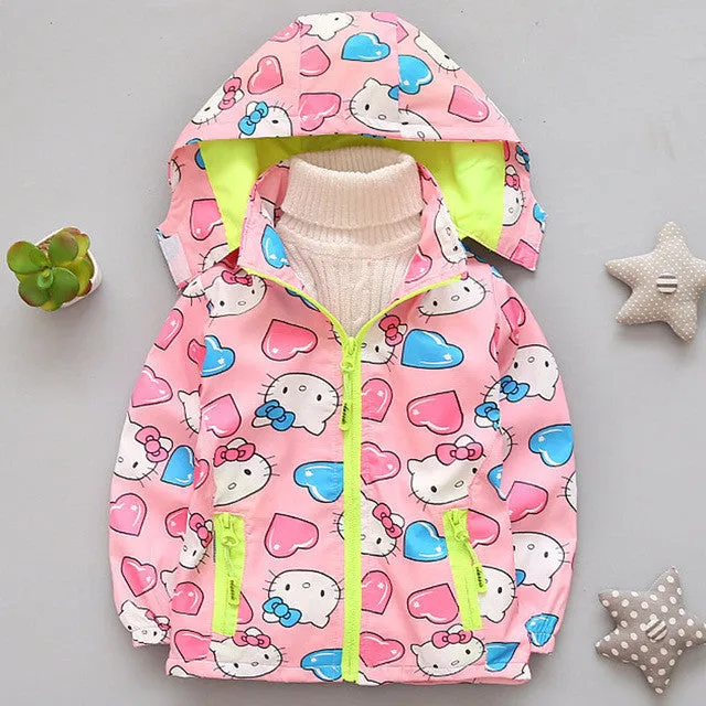 Spring children's clothes boy girl pink pig Hooded jackets windbreaker kids clothes trench coat girl costume long sleeve hooded