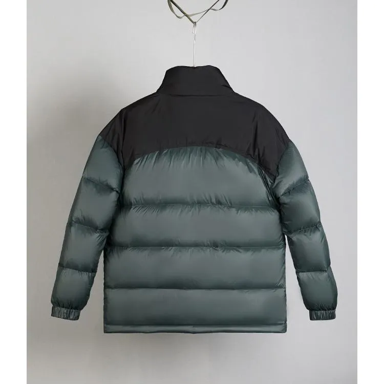 Stand-Up Collar Full Zip Color Block Down Jacket