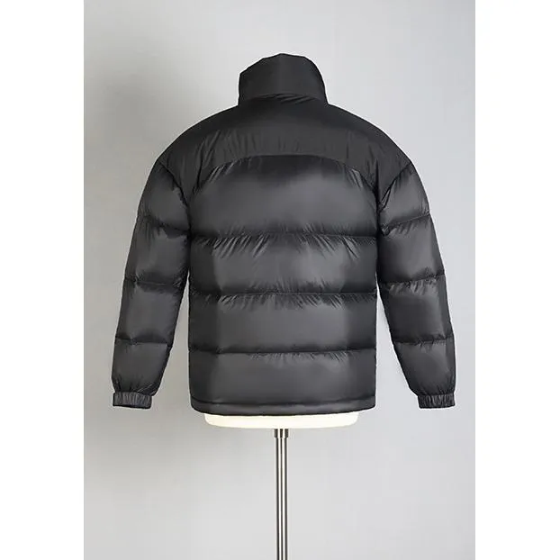 Stand-Up Collar Full Zip Color Block Down Jacket