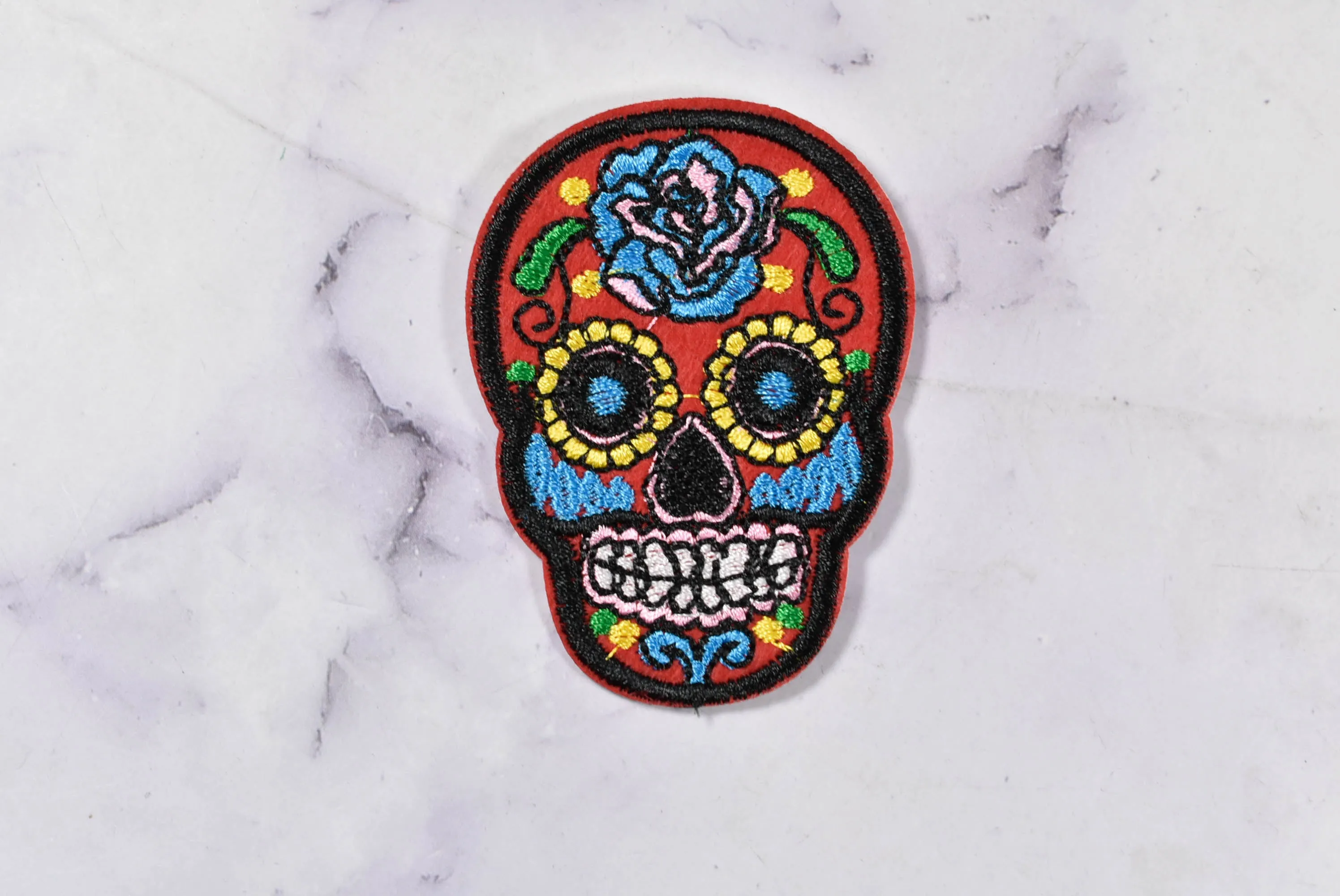 Sugar Skull Patch - Day of the Dead Patch - Iron On Sugar Skull Patch