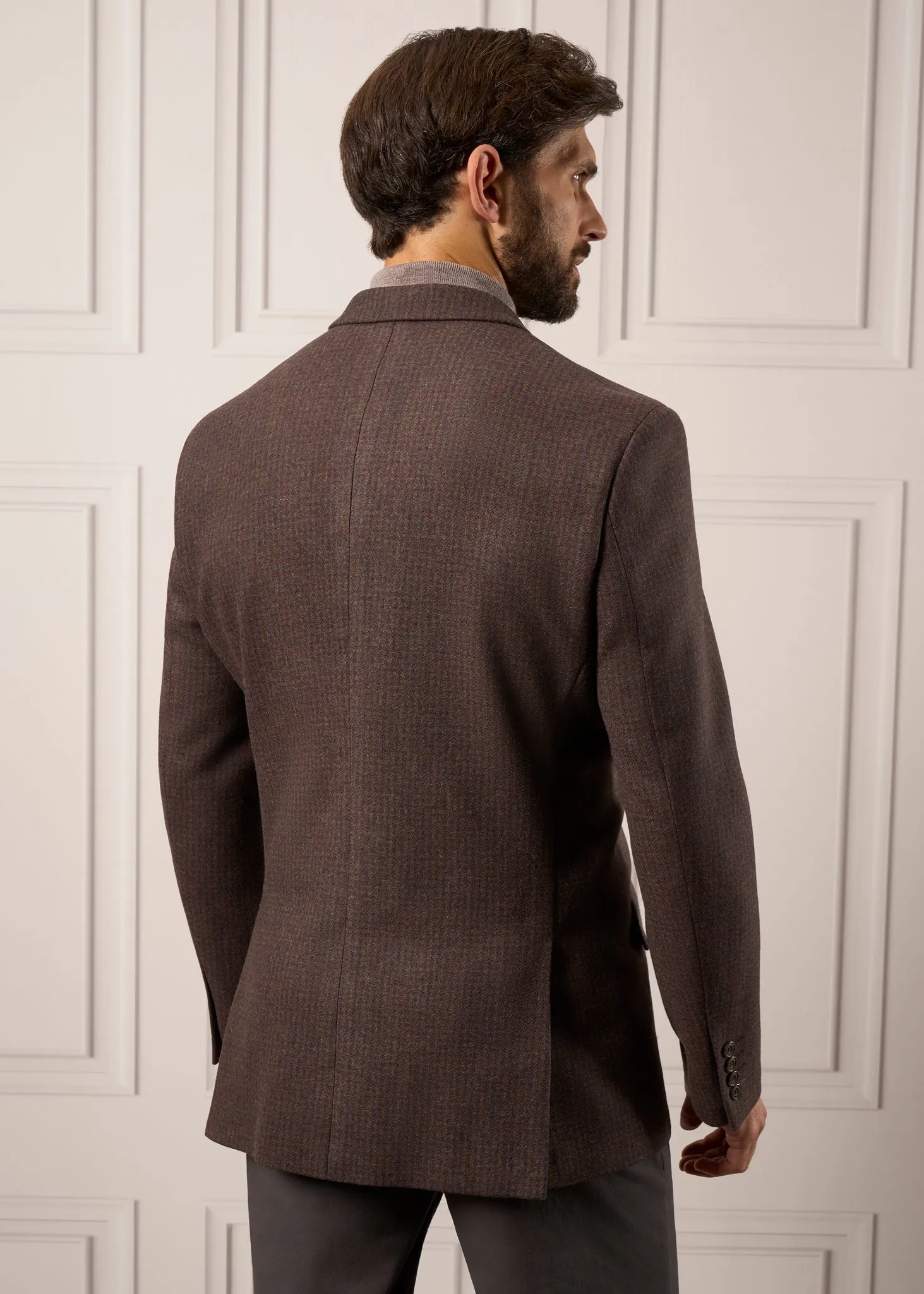 Surrey Tweed Lined Blazer In Bramble - Regular Fit