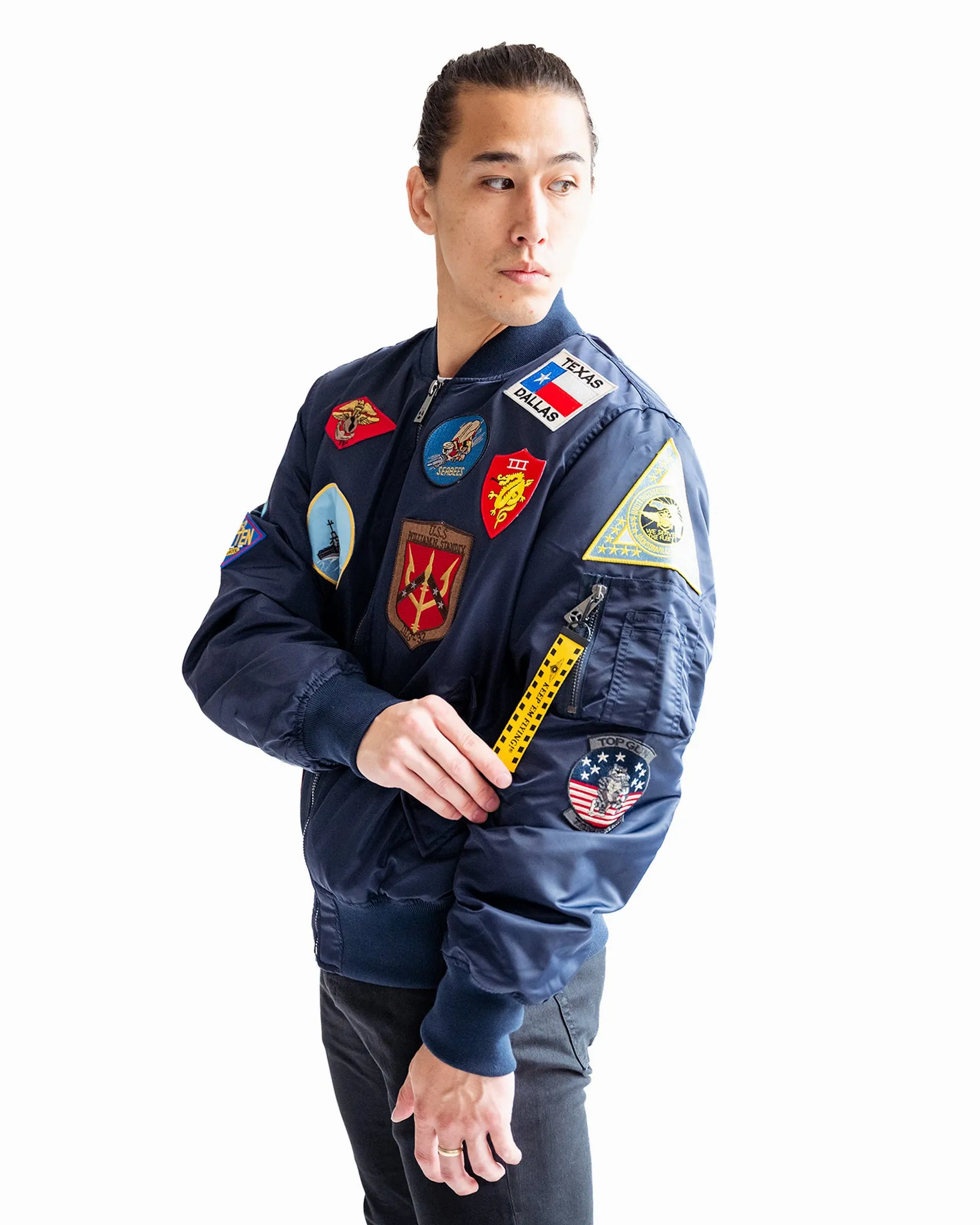 TOP GUN® "OFFICIAL PATCHES" MA-1 NYLON BOMBER