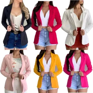 Trendy Long Sleeve Vest Style Blazer Jacket