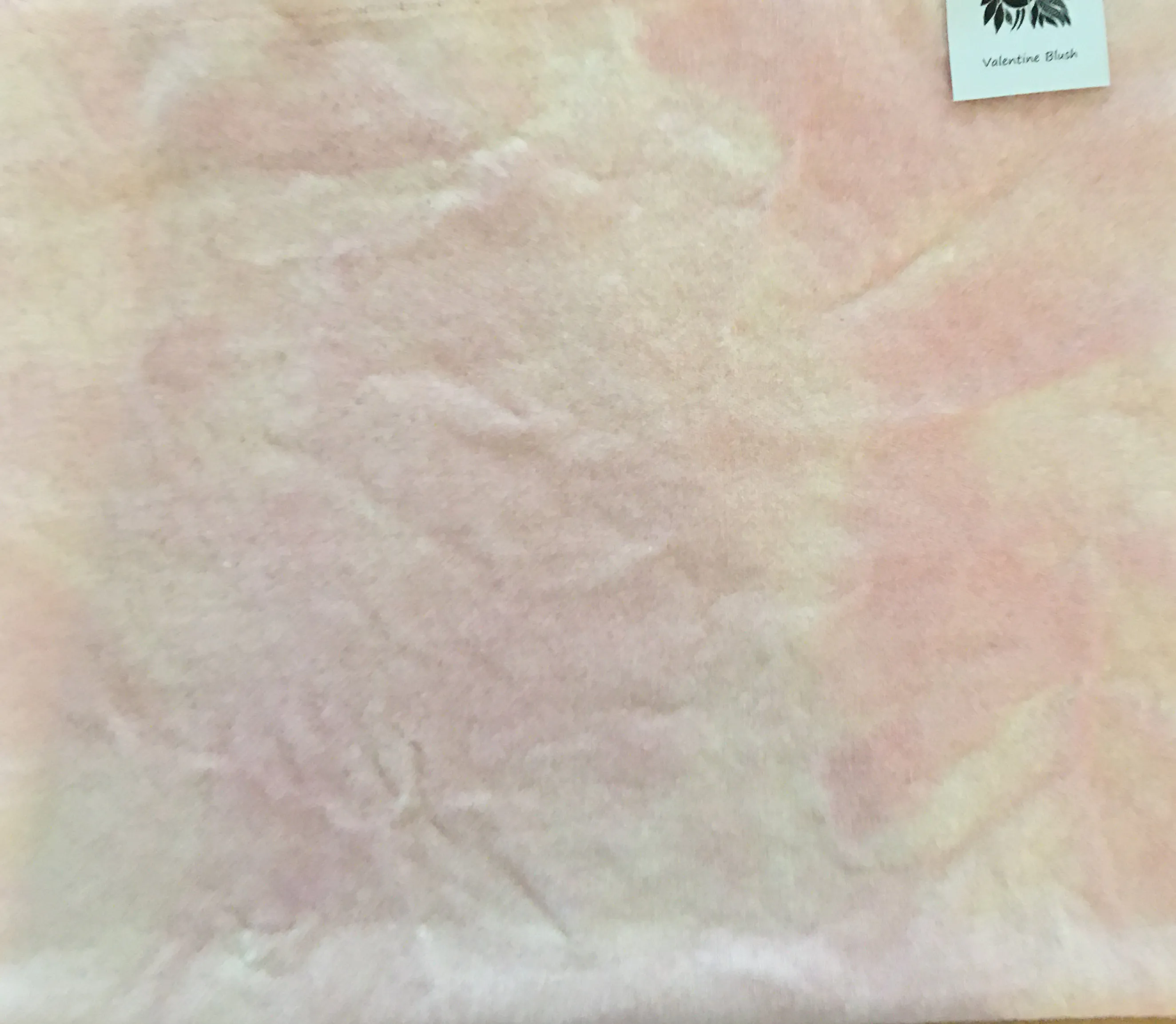 VALENTINE BLUSH Hand Dyed Fat QUARTER Wool Fabric for Wool Applique and Rug Hooking