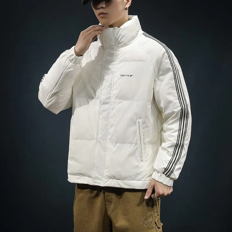 White Duck Down Stand-Up Collar Down Jacket