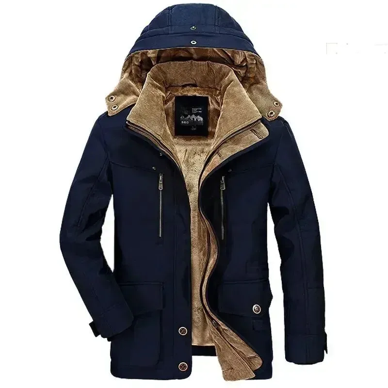 WIAOFELLAS  -  Men Long Down Jackets Winter Coats Hooded Casual Warm Parkas 6XL Good Quality Male Fit Winter Coats Multi-pocket Cargo Jackets