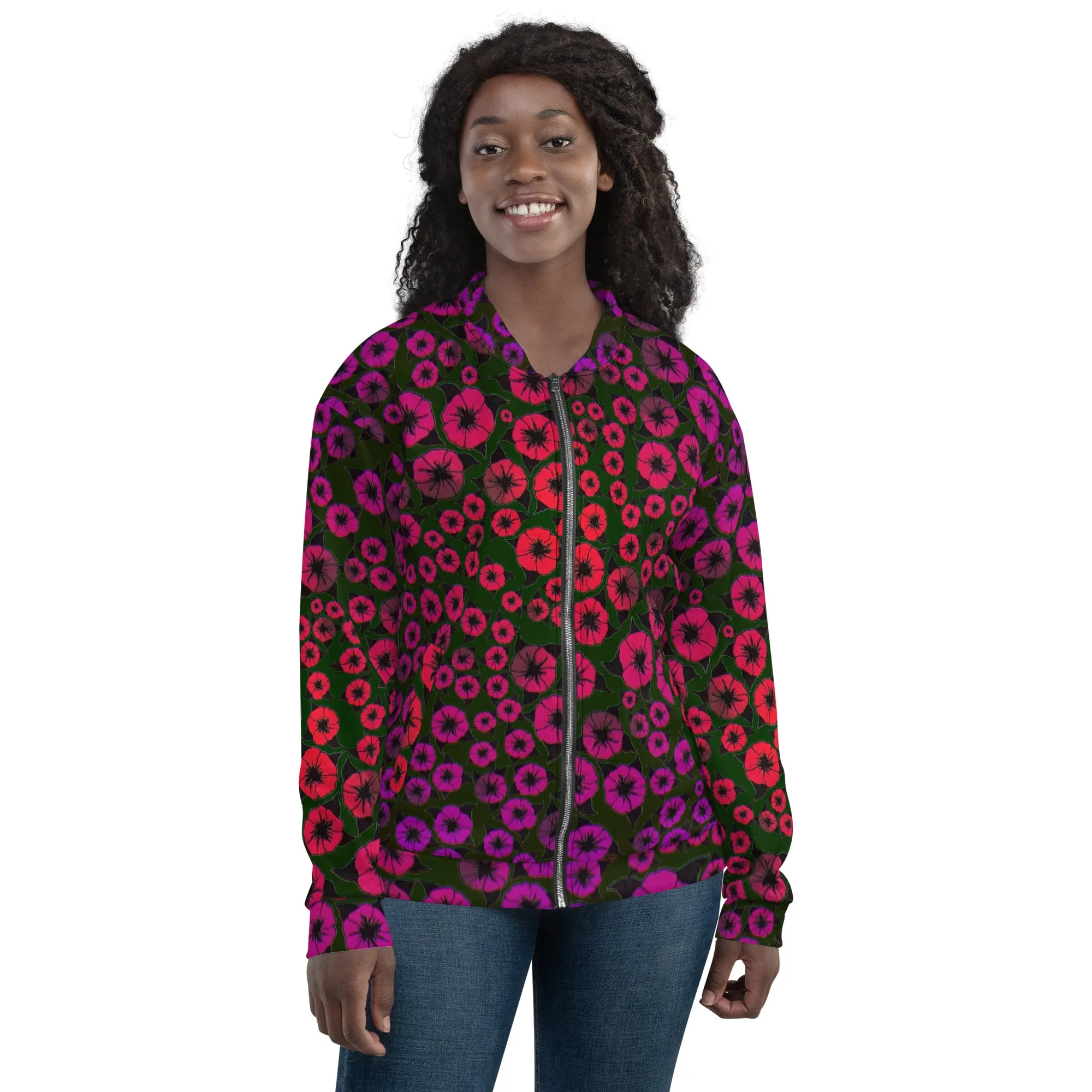 Wild Roses Unisex Bomber Jacket by John A. Conroy