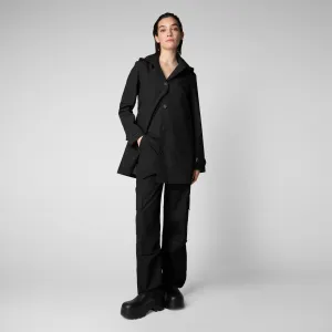 Women's April Hooded Raincoat in Black