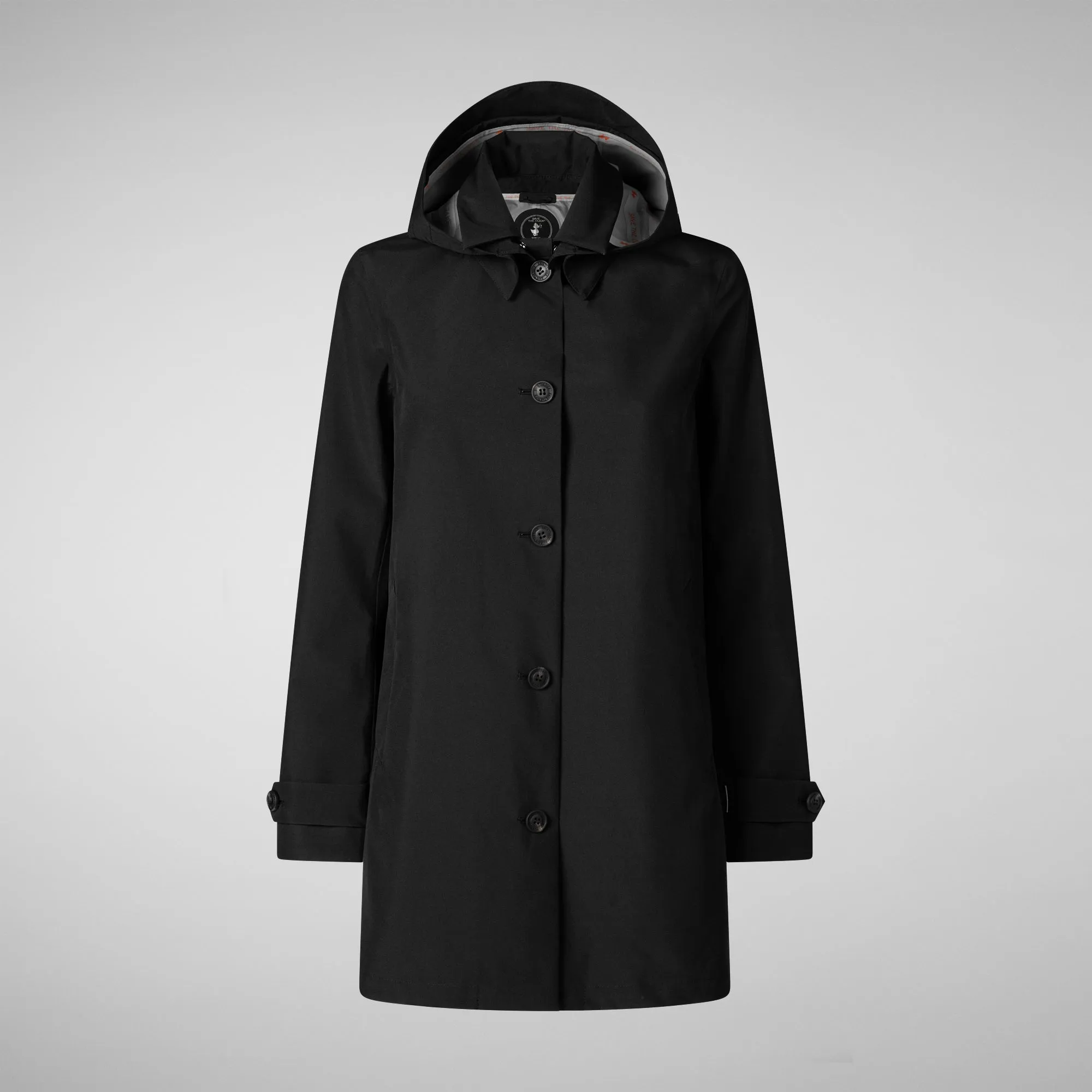 Women's April Hooded Raincoat in Black